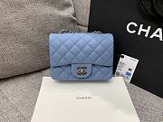 Chanel Mini Classic Blue Caviar Handbag 17cm - 1