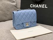 Chanel Mini Classic Blue Caviar Handbag 17cm - 5