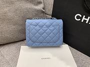 Chanel Mini Classic Blue Caviar Handbag 17cm - 3