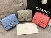 Chanel Mini Classic Blue Caviar Handbag 17cm - 2