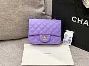 Chanel Mini Classic Violet Caviar Handbag 17cm - 1