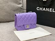 Chanel Mini Classic Violet Caviar Handbag 17cm - 4