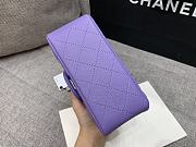 Chanel Mini Classic Violet Caviar Handbag 17cm - 3