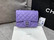 Chanel Mini Classic Violet Caviar Handbag 17cm - 2