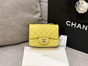 Chanel Mini Classic Yellow Caviar Handbag 17cm - 1