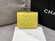 Chanel Mini Classic Yellow Caviar Handbag 17cm - 2