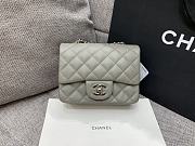 Chanel Mini Classic Grey Caviar Handbag 17cm - 1