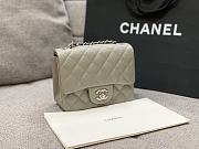 Chanel Mini Classic Grey Caviar Handbag 17cm - 2