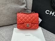 Chanel Mini Classic Red Caviar Handbag 17cm - 1