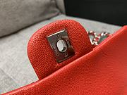 Chanel Mini Classic Red Caviar Handbag 17cm - 4