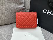 Chanel Mini Classic Red Caviar Handbag 17cm - 2