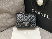 Chanel Mini Classic Black Lambskin Handbag 17cm - 1