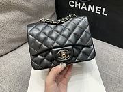 Chanel Mini Classic Black Lambskin Handbag 17cm - 2