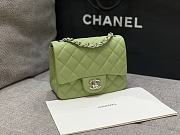 Chanel Mini Classic Green Caviar Handbag 17cm - 4