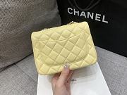 Chanel Mini Classic Light Yellow Caviar Handbag 17cm - 3