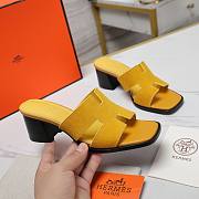 Hermes Oiran Yellow Velvet Sandals - 5