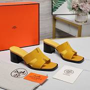 Hermes Oiran Yellow Velvet Sandals - 4