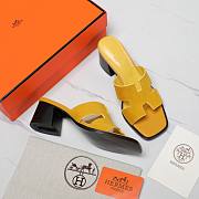 Hermes Oiran Yellow Velvet Sandals - 2