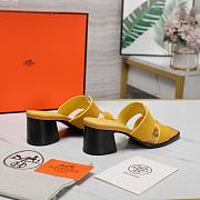 Hermes Oiran Yellow Velvet Sandals - 3