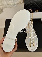 Chanel Sandals Pearl White Leather - 2