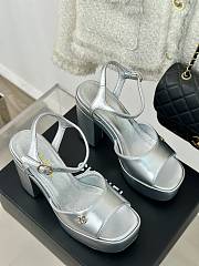 Chanel Silver High Heels - 5