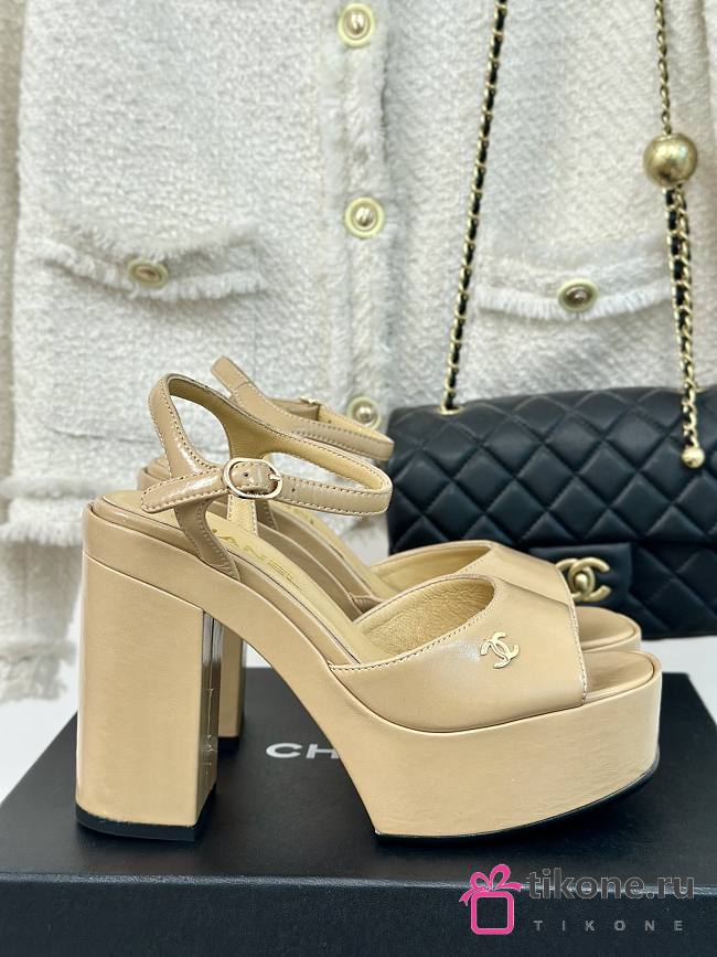 Chanel Beige Leather High Heels - 1