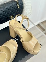 Chanel Beige Leather High Heels - 4