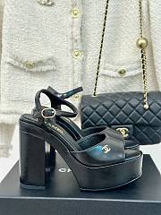 Chanel Black Leather High Heels - 1