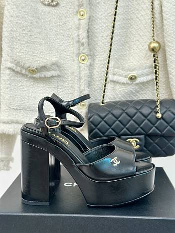 Chanel Black Leather High Heels