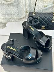 Chanel Black Leather High Heels - 4