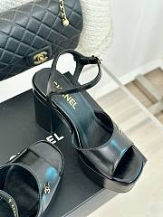 Chanel Black Leather High Heels - 2