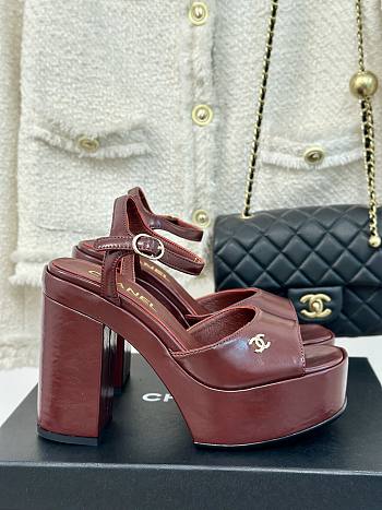 Chanel Burgundy Leather High Heels