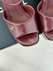 Chanel Burgundy Leather High Heels - 5