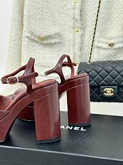 Chanel Burgundy Leather High Heels - 3