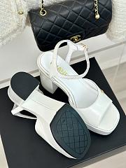 Chanel White Leather High Heels - 3