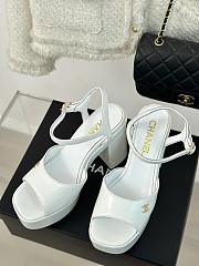 Chanel White Leather High Heels - 4