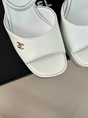 Chanel White Leather High Heels - 5