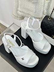 Chanel White Leather High Heels - 2