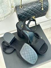 Chanel Black Fabric High Heels - 5