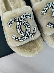 Chanel Beige Cotton Jacquard Sandals  - 5