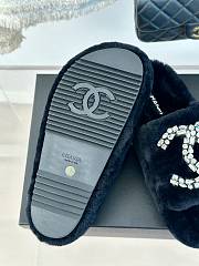 Chanel Black Cotton Jacquard Sandals - 4