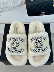 Chanel White Cotton Jacquard Sandals - 3