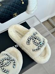 Chanel White Cotton Jacquard Sandals - 2