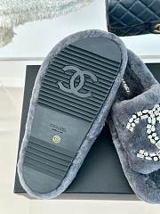 Chanel Grey Cotton Jacquard Sandals - 5