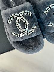 Chanel Grey Cotton Jacquard Sandals - 4