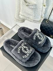 Chanel Grey Cotton Jacquard Sandals - 2