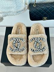 Chanel Nude Cotton Jacquard Sandals - 2