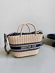 Dior Large Basket Bag With Blue Cloth 32cm - 1