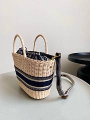 Dior Large Basket Bag With Blue Cloth 32cm - 4