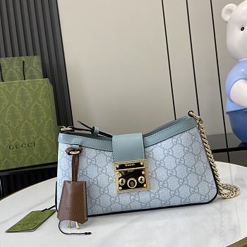 Gucci Padlock GG Blue Shoulder Bag - 26.5x13.5x4.5cm